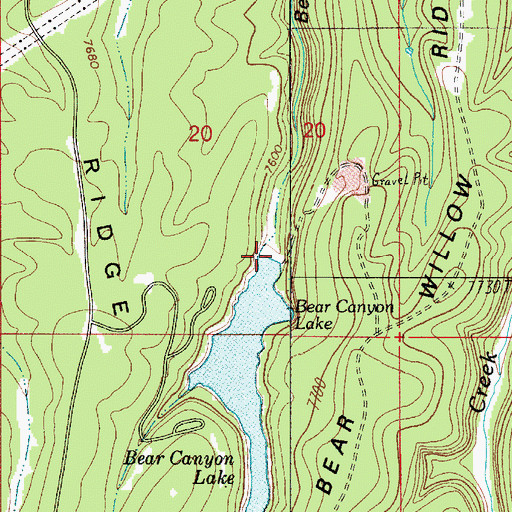 Topographic Map of Bear Canyon Dam, AZ