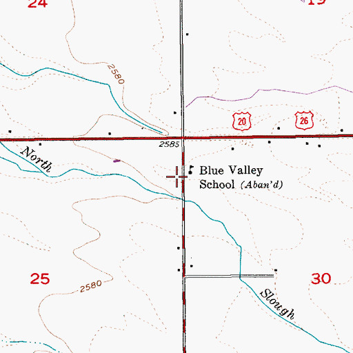 Topographic Map of Blue Valley School, ID