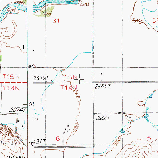 Topographic Map of Cove School, ID