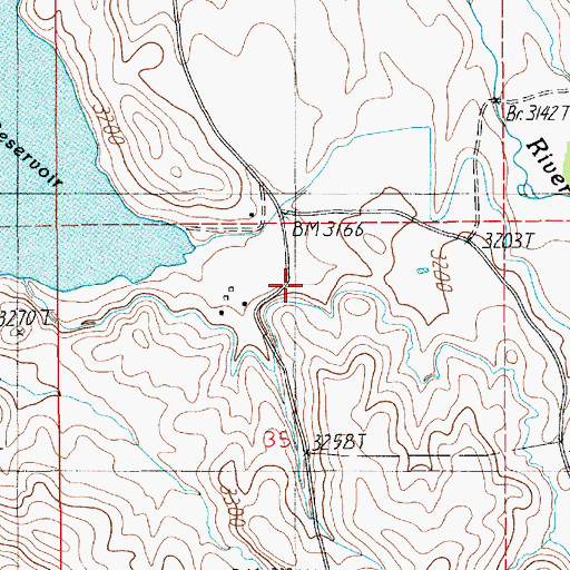 Topographic Map of Hillsdale School, ID
