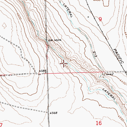 Topographic Map of Lateral Number 21, ID