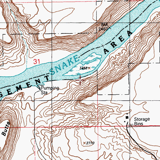 Topographic Map of Barber Cabin, ID