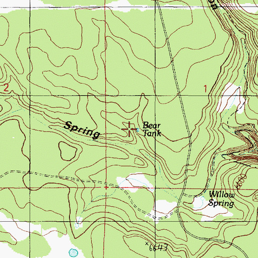 Topographic Map of Bear Tank, AZ