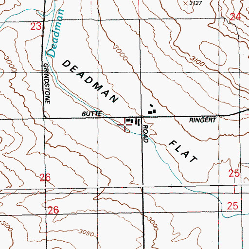 Topographic Map of Deadman Flat, ID