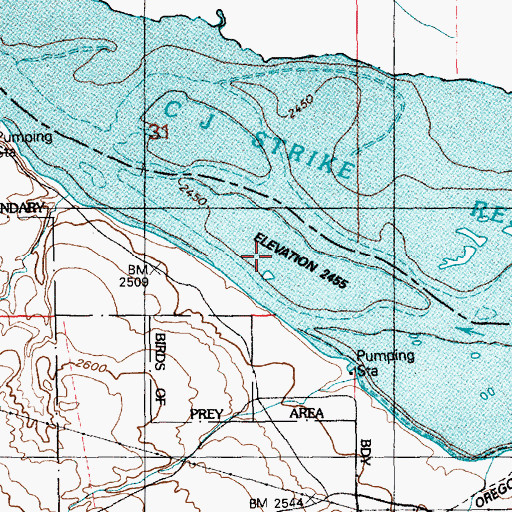 Topographic Map of Edgington Island (historical), ID