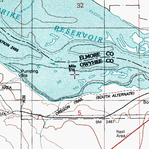 Topographic Map of Loveridge Island (historical), ID