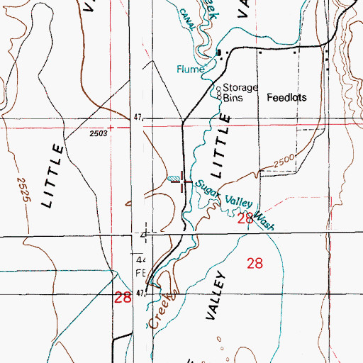 Topographic Map of Sugar Valley Wash, ID