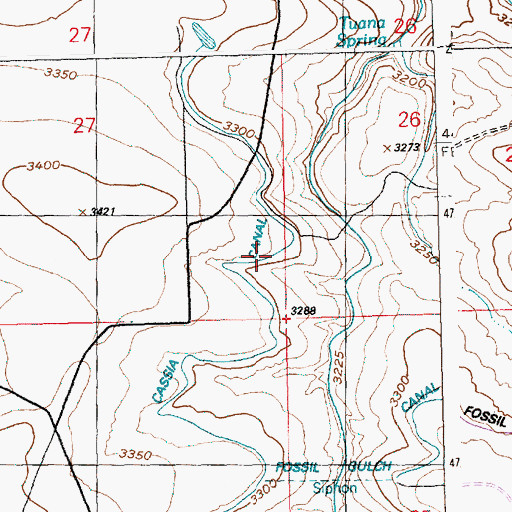 Topographic Map of Cassia Canal, ID