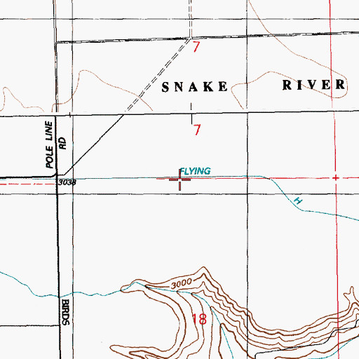 Topographic Map of Flying H Canal, ID