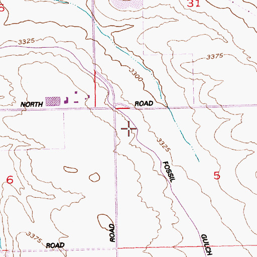 Topographic Map of Fossil Gulch Canal, ID