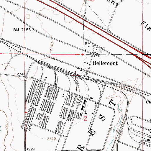 Topographic Map of Bellemont Siding, AZ