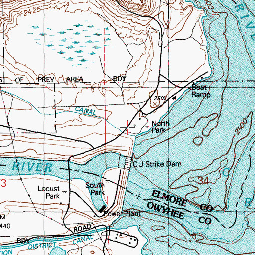 Topographic Map of North Park, ID