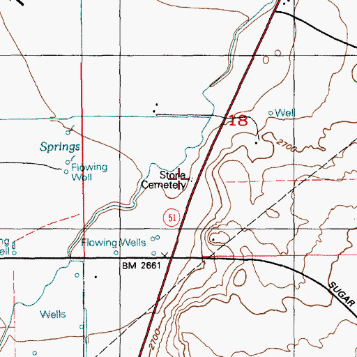 Topographic Map of Stone Cemetery, ID