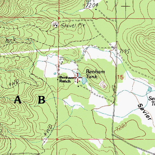 Topographic Map of Benham Tank, AZ