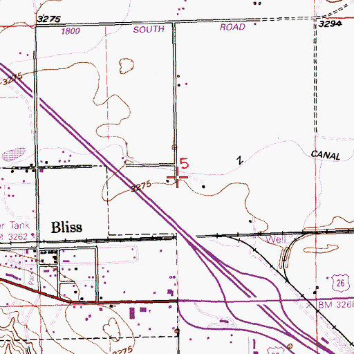 Topographic Map of Z Canal, ID