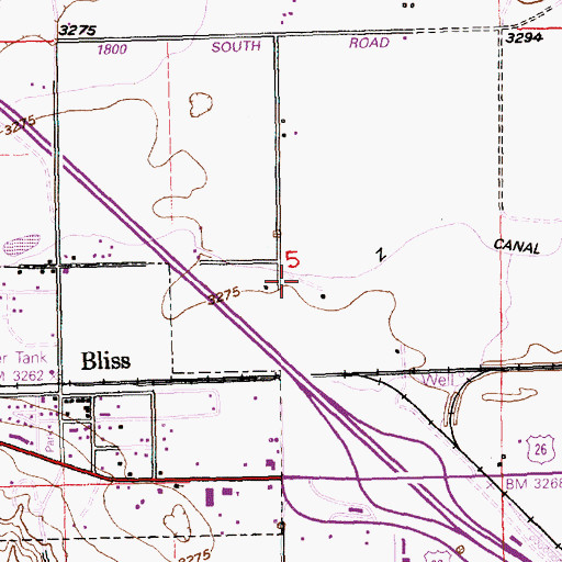 Topographic Map of Z Canal, ID