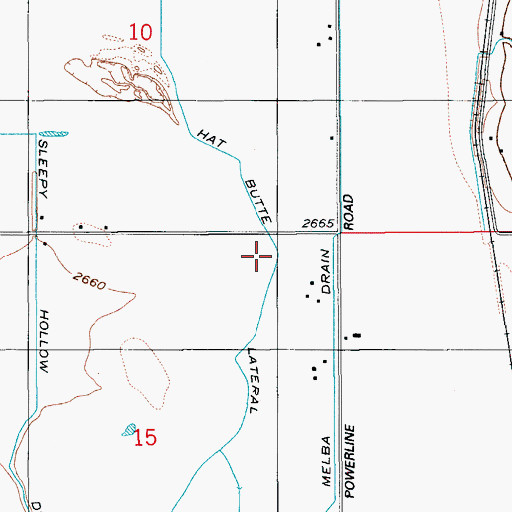 Topographic Map of Hat Butte Lateral, ID