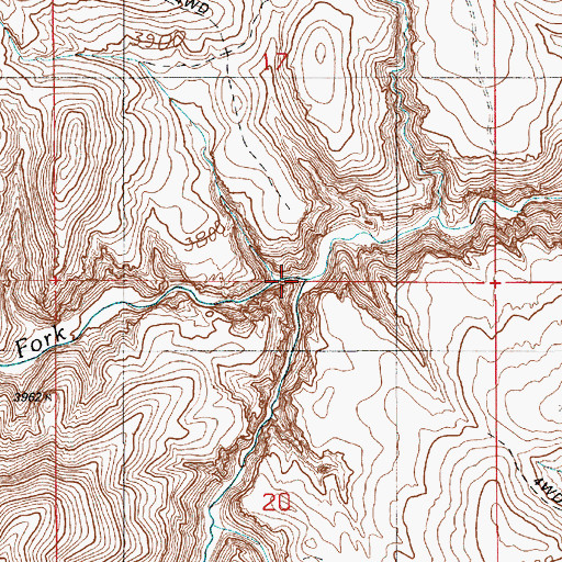 Topographic Map of North Fork Sinker Creek, ID