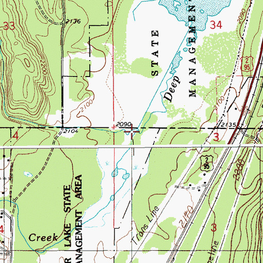 Topographic Map of White Creek, ID