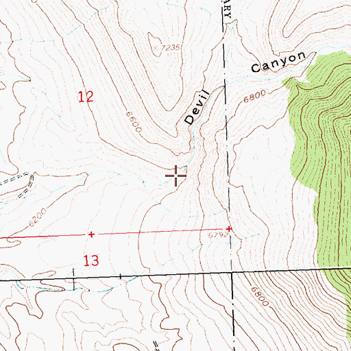 Topographic Map of Devil Canyon, ID