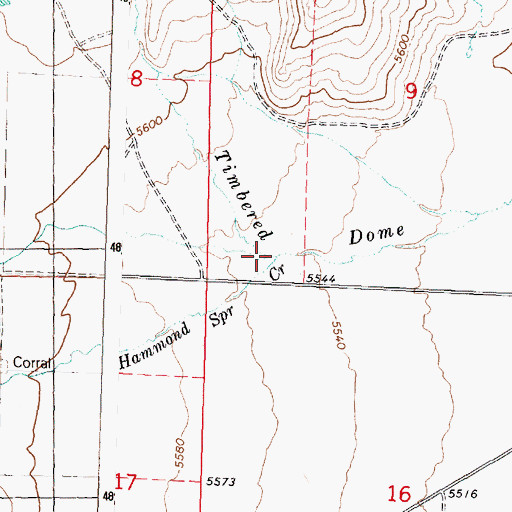 Topographic Map of Hammond Spring Creek, ID