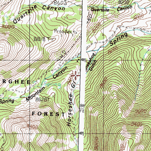 Topographic Map of Horseshoe Gulch, ID