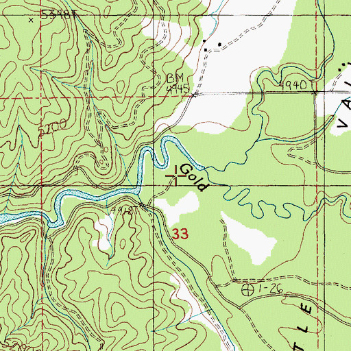 Topographic Map of Kennally Creek, ID