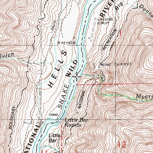 Topographic Map of Myers Creek, ID