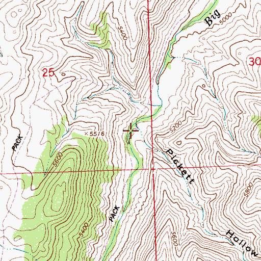 Topographic Map of Pickett Hollow, ID