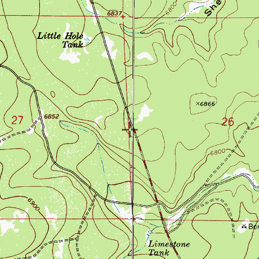 Topographic Map of Big Hole Tank, AZ