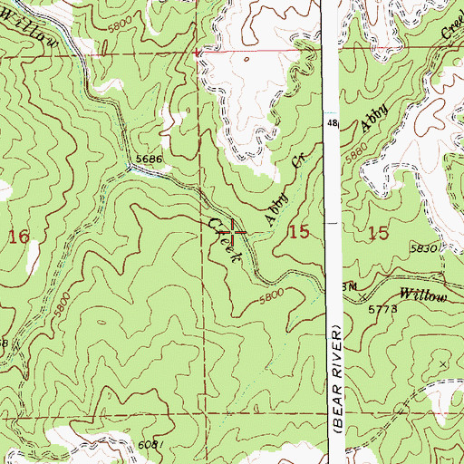 Topographic Map of Abby Creek, ID