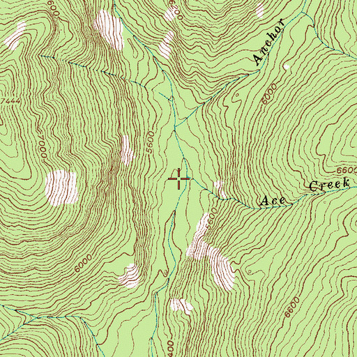 Topographic Map of Ace Creek, ID