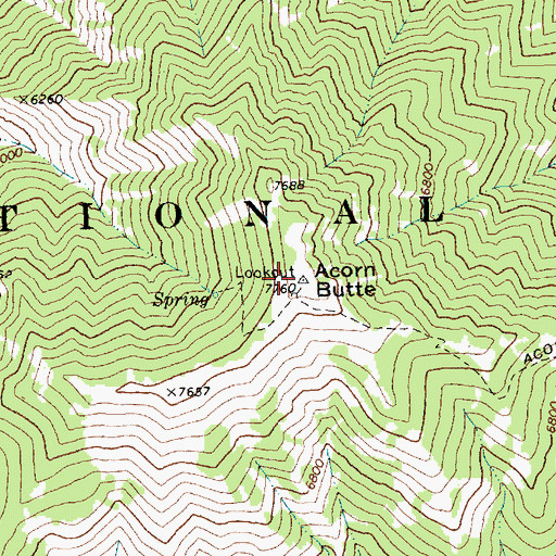 Topographic Map of Acorn Butte, ID