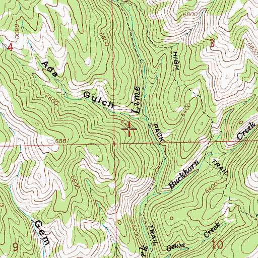 Topographic Map of Ada Gulch, ID