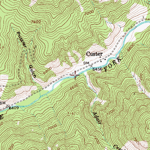 Topographic Map of Adair Creek, ID