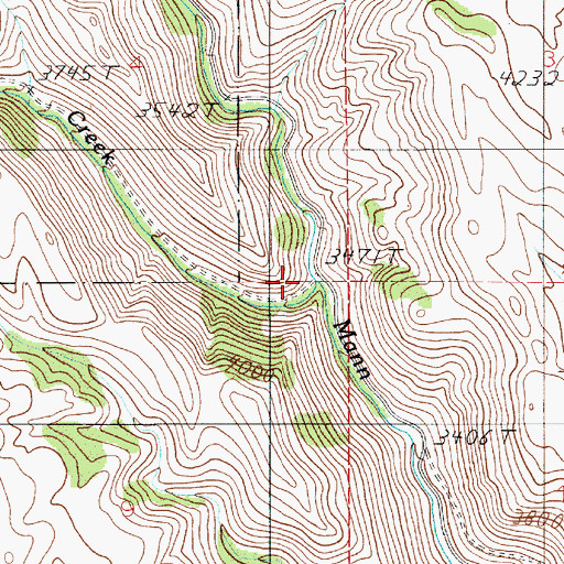 Topographic Map of Adams Creek, ID