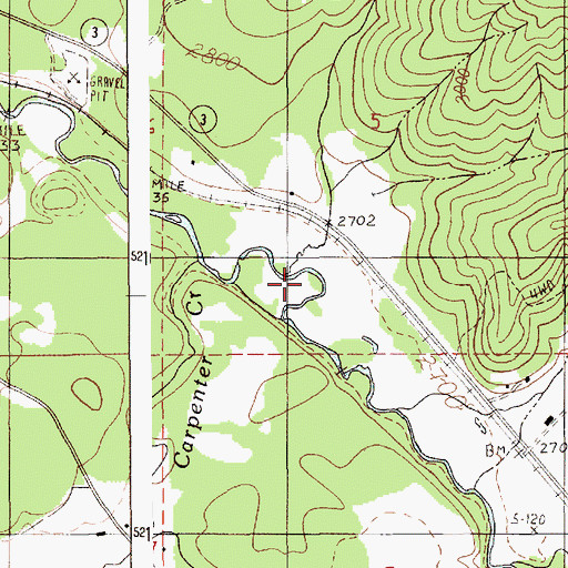 Topographic Map of Adams Creek, ID