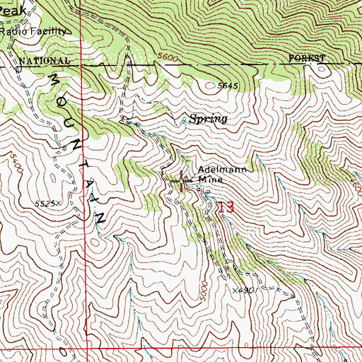 Topographic Map of Adelmann Mine, ID