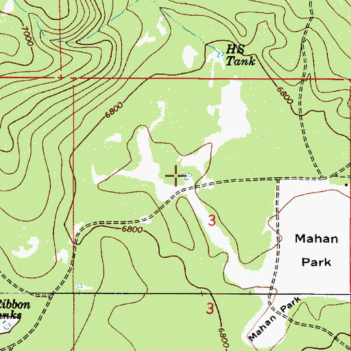 Topographic Map of Bill Dick Tank, AZ
