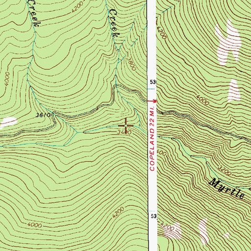 Topographic Map of Adverse Creek, ID