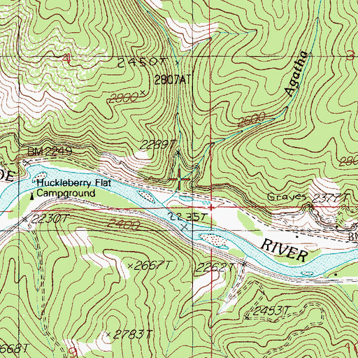 Topographic Map of Agatha Creek, ID