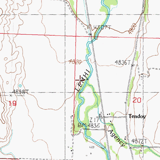Topographic Map of Agency Creek, ID