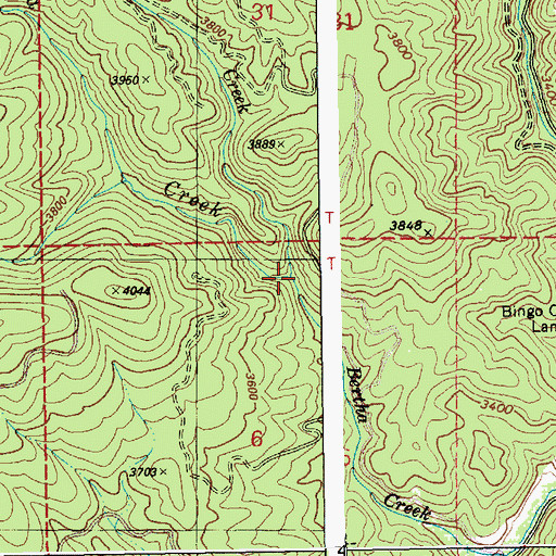 Topographic Map of Ahlvers Creek, ID