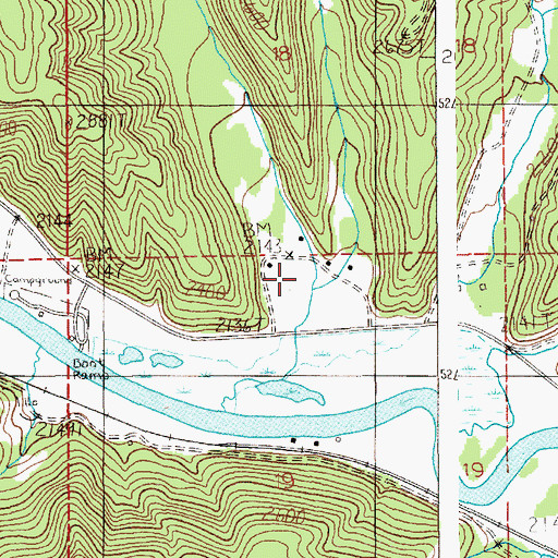 Topographic Map of Ahrs Gulch, ID