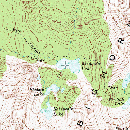 Topographic Map of Airplane Lake, ID