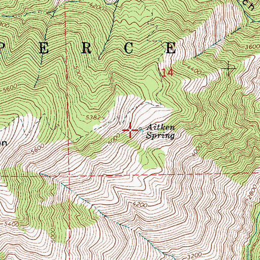 Topographic Map of Aitken Spring, ID