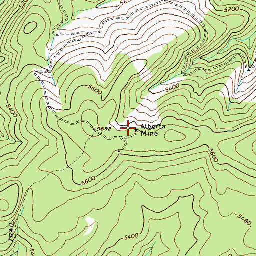 Topographic Map of Alberta Mine, ID