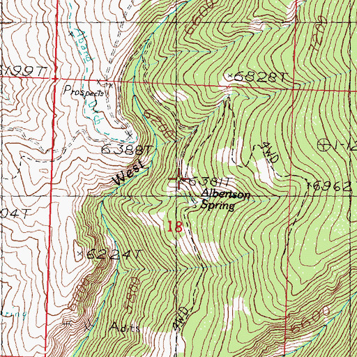 Topographic Map of Albertson Spring, ID