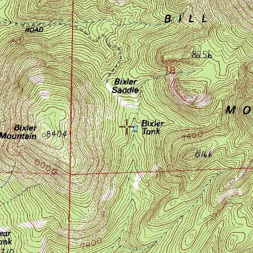 Topographic Map of Bixler Tank, AZ