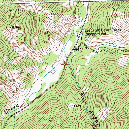 Topographic Map of Alden Gulch, ID